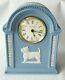 Wedgwood West Highland Terrier Blue Jasperware Mantel Clock