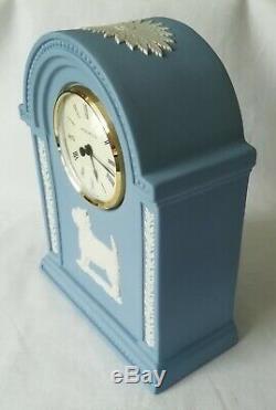 Wedgwood West Highland Terrier Blue Jasperware mantel clock