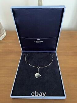 Wedgwood White, Grey and Black Jasperware Silver Mounted Necklace and Chain
