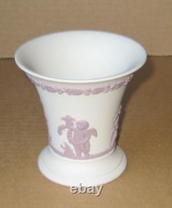 Wedgwood White & Lilac Jasperware Four Seasons Vase