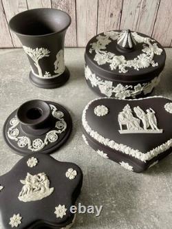 Wedgwood White On Black Jasper Jasperware 10 Pieces Job Lot Collection
