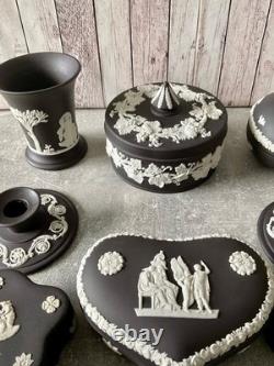 Wedgwood White On Black Jasper Jasperware 10 Pieces Job Lot Collection