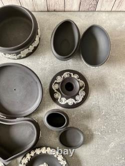 Wedgwood White On Black Jasper Jasperware 10 Pieces Job Lot Collection