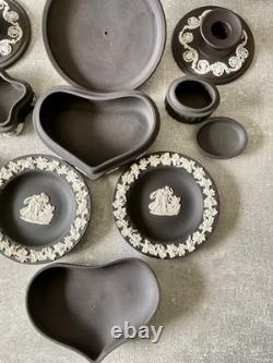 Wedgwood White On Black Jasper Jasperware 10 Pieces Job Lot Collection