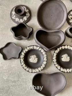 Wedgwood White On Black Jasper Jasperware 10 Pieces Job Lot Collection