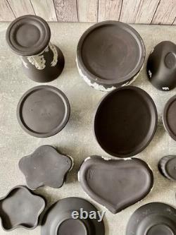 Wedgwood White On Black Jasper Jasperware 10 Pieces Job Lot Collection