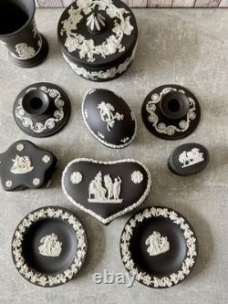 Wedgwood White On Black Jasper Jasperware 10 Pieces Job Lot Collection