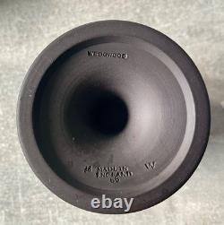 Wedgwood White On Black Jasper Jasperware Large Arcadian Vase Dated 1966