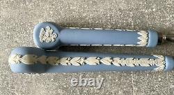 Wedgwood White On Blue Jasper Jasperware Pickle Fork And Cheese Server Rare