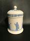 Wedgwood White Jasperware Lidded Candy Jar In Excellent Condition