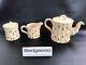Wedgwood Yellow Jasperware Bamboo Pattern Teapot Trio In Excellent Condition