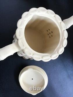 Wedgwood Yellow Jasperware Bamboo pattern Teapot trio in excellent condition