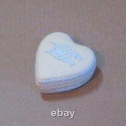 Wedgwood Yellow Jasperware Small Cupid Heart Box 1998