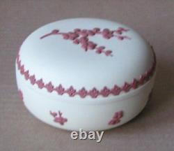 Wedgwood Yellow & Terracotta Jasperware Round Prunus Trinket Box