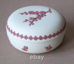 Wedgwood Yellow & Terracotta Jasperware Round Prunus Trinket Box