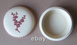 Wedgwood Yellow & Terracotta Jasperware Round Prunus Trinket Box