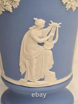 Wedgwood blue Jasperware vase classical figures