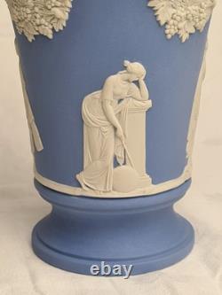 Wedgwood blue Jasperware vase classical figures