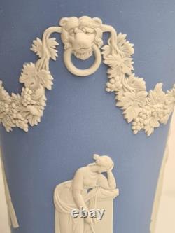 Wedgwood blue Jasperware vase classical figures