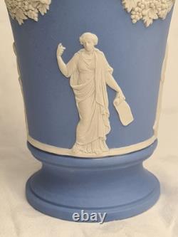 Wedgwood blue Jasperware vase classical figures