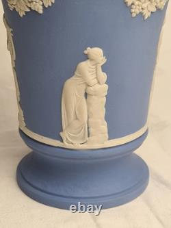 Wedgwood blue Jasperware vase classical figures