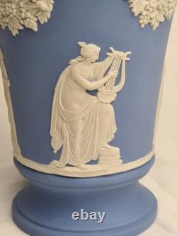 Wedgwood blue Jasperware vase classical figures