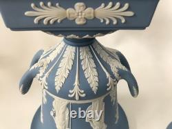 Wedgwood blue jasperware large Campagna Vase in Excellent Condition