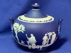 Wedgwood china Cobalt Blue Dipped Jasperware tea set