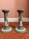 Wedgwood Green Jasperware Candlesticks (pair, 1957)