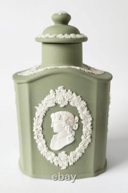 Wedgwood jasper green Tea Caddy jasperware