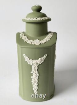 Wedgwood jasper green Tea Caddy jasperware