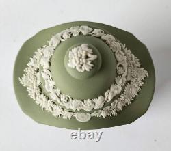 Wedgwood jasper green Tea Caddy jasperware