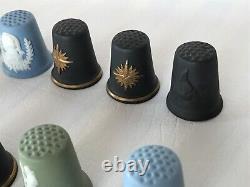 Wedgwood jasper ware job lot of 18 Thimbles in excellent condition