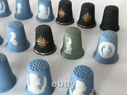 Wedgwood jasper ware job lot of 18 Thimbles in excellent condition