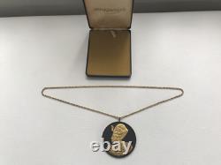 Wedgwood jasperware Black/Gold Egyptian large pendant in excellent condition