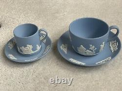 Wedgwood jasperware Tea Cup +Can Coffee Cup Collection Taupe, Sage Green & Blue