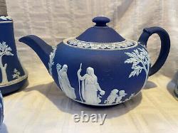 Wedgwood jasperware antique Dark/Cobalt Blue 6 Different Pieces REDUCED