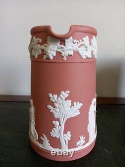 Wedgwood jasperware, jug. Rare terracotta colour, peace pattern. Wedgwood jug