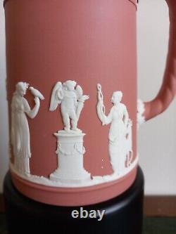 Wedgwood jasperware, jug. Rare terracotta colour, peace pattern. Wedgwood jug