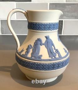 Wedgwood reverse Blue on White Jasper Ware Jug / Pitcher Neoclassical Scene