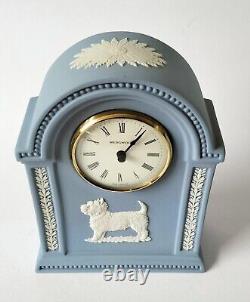 West Highland Terrier Clock Jasperware Blue Wedgwood