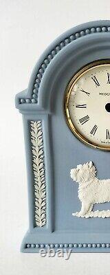 West Highland Terrier Clock Jasperware Blue Wedgwood