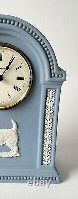 West Highland Terrier Clock Jasperware Blue Wedgwood