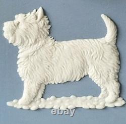 West Highland Terrier Clock Jasperware Blue Wedgwood