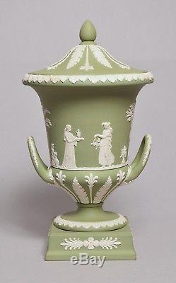 Wonderful Large Vintage Wedgwood Sage Green Jasperware Jasper Prestige Vase Urn