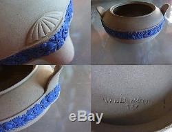 1800 Lot Ensemble De 3 Égyptien Wedgwood Jasperware En Grès