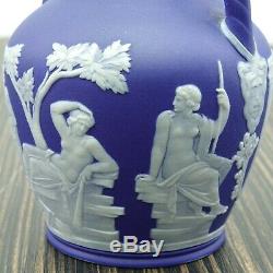 1870 Antique Wedgwood Jasperware Portland Vase Bleu Cobalt 5