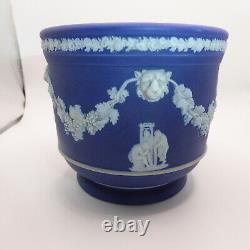 1894 Wedgwood JASPERWARE BLEU 3.5 Jardinière Cache Pot Planteur 4 Tête de Lion