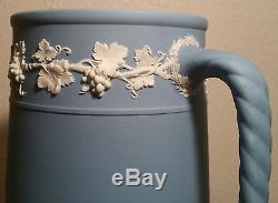 1901 Wedgwood Lait Pichet Jasperware Antique Anglais Pottery Vtg Bleu