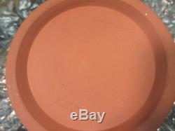 1950 Wedgwood Angleterre Jasperware Poterie Tabac Pot Rose Rosso Trinket Couvercle Boîte